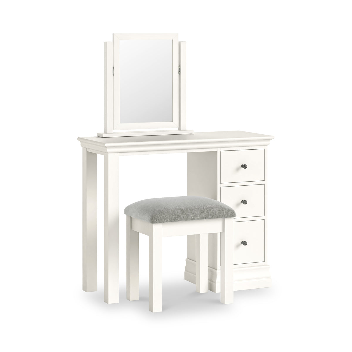 Ingleby Single Pedestal Dressing Table Coconut White from Roseland Furniture