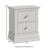 Ingleby 2 Drawer Bedside Light Grey from Roseland Furniture