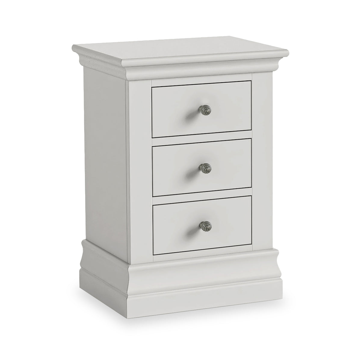 Ingleby 3 Drawer Bedside Light Grey from Roseland Furniture