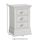 Ingleby 3 Drawer Bedside Light Grey from Roseland Furniture