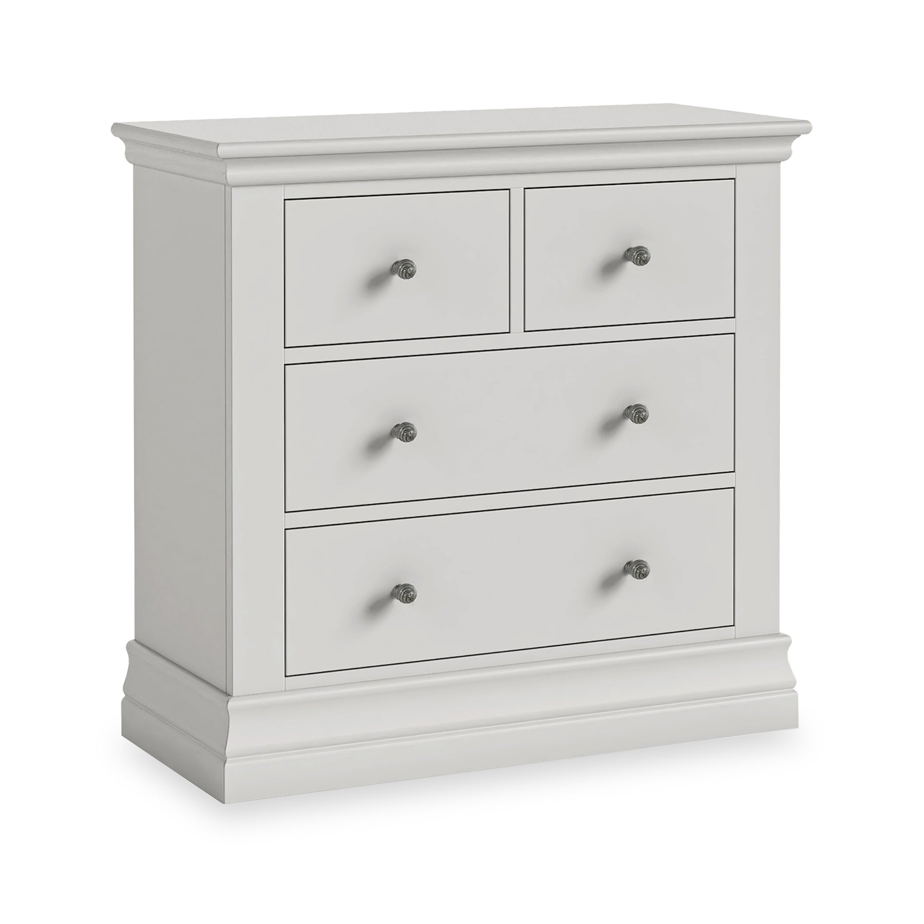 Ingleby 2 over 2 Drawer Chest Light Grey from Roseland Furniture