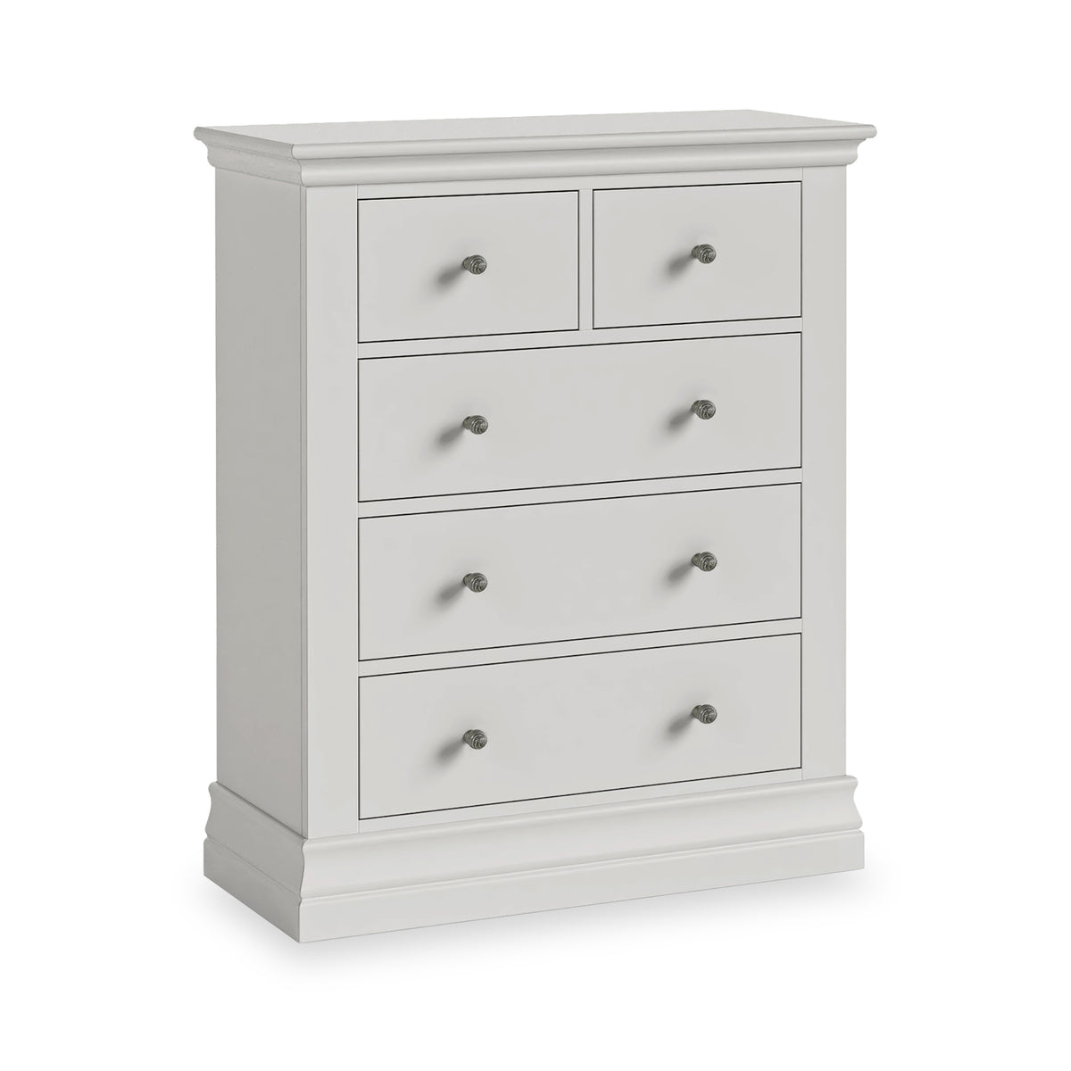 Ingleby 2 over 3 Drawer Chest Light Grey from Roseland Furniture