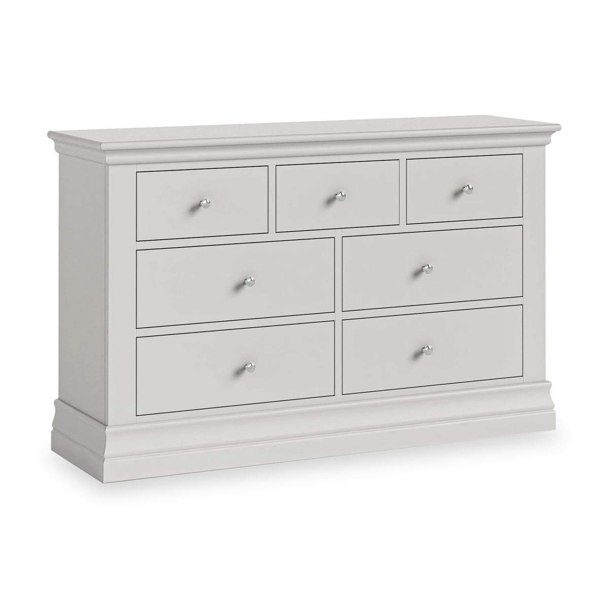 Ingleby 3 over 4 Drawer Chest Light Grey from Roseland Furniture