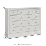 Ingleby 4 over 6 Drawer Chest Light Grey from Roseland Furniture