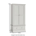 Ingleby 2 Door Wardrobe with Drawers Light Grey from Roseland Furniture