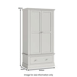 Ingleby 2 Door Wardrobe with Drawers Light Grey from Roseland Furniture