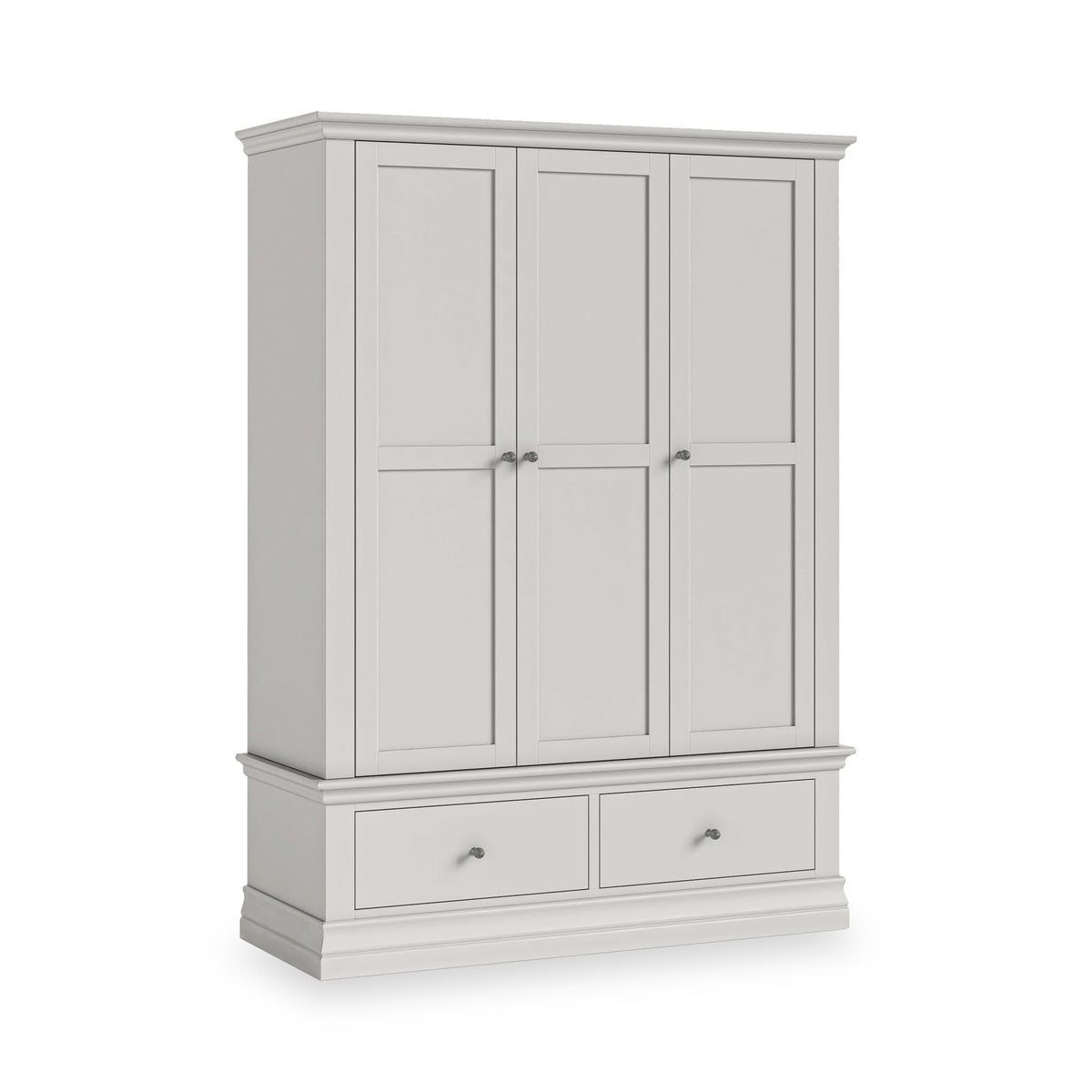 Ingleby Triple Wardrobe with Drawers Light Grey from Roseland Furniture