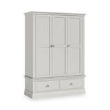 Ingleby Triple Wardrobe with Drawers Light Grey from Roseland Furniture
