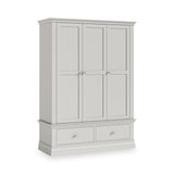 Ingleby Triple Wardrobe with Drawers Light Grey from Roseland Furniture