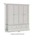 Ingleby 4 Door Wardrobe with Drawers Light Grey from Roseland Furniture