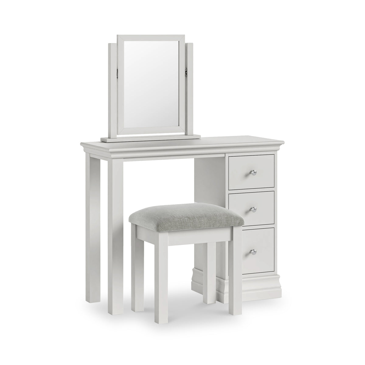 Ingleby Single Pedestal Dressing Table Light Grey Group1 from Roseland Furniture
