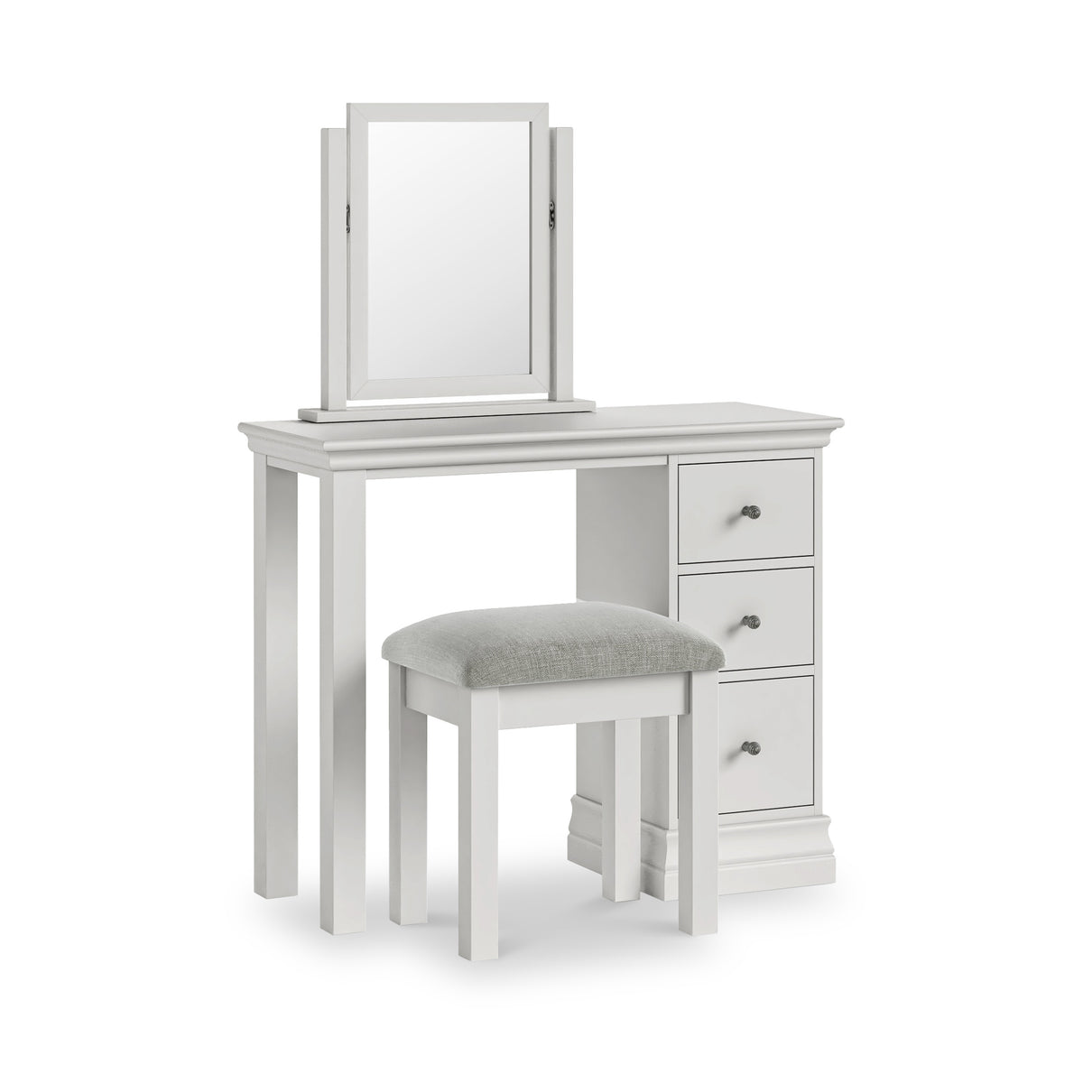 Ingleby Single Pedestal Dressing Table Light Grey Group1 from Roseland Furniture