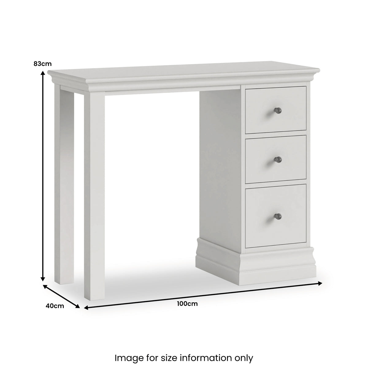Ingleby Single Pedestal Dressing Table Light Grey Group1 from Roseland Furniture