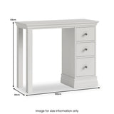 Ingleby Single Pedestal Dressing Table Light Grey Group1 from Roseland Furniture