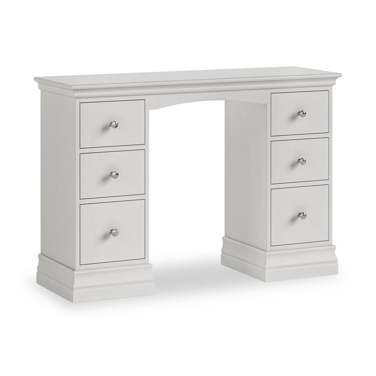 Ingleby Double Pedestal Dressing Table Light Grey from Roseland Furniture