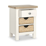 Farrow Basket 3 Drawer Bedside from Roseland Furniture