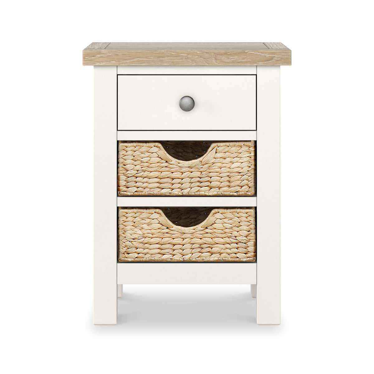 Farrow Basket 3 Drawer Bedside from Roseland Furniture
