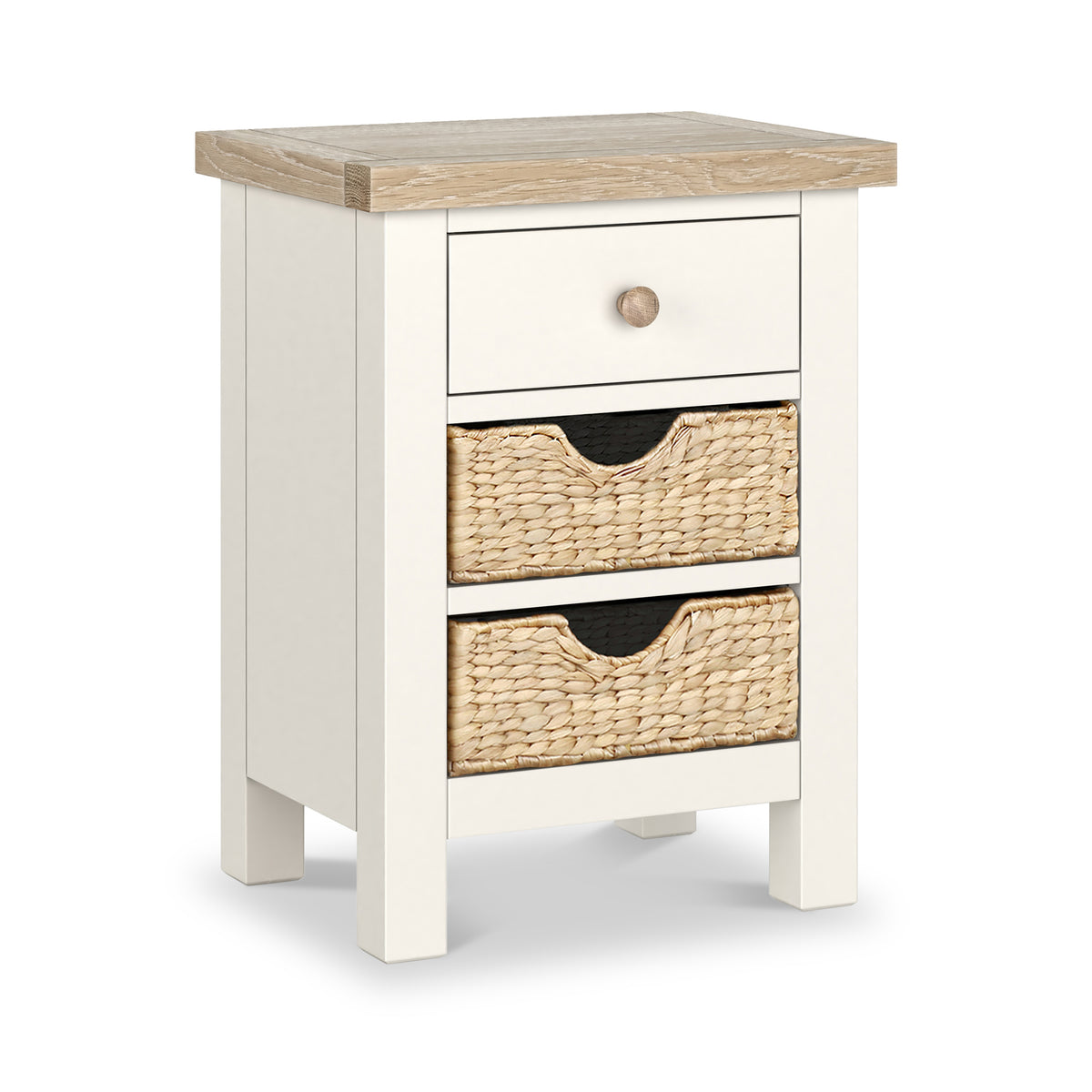 Farrow Basket 3 Drawer Bedside from Roseland Furniture