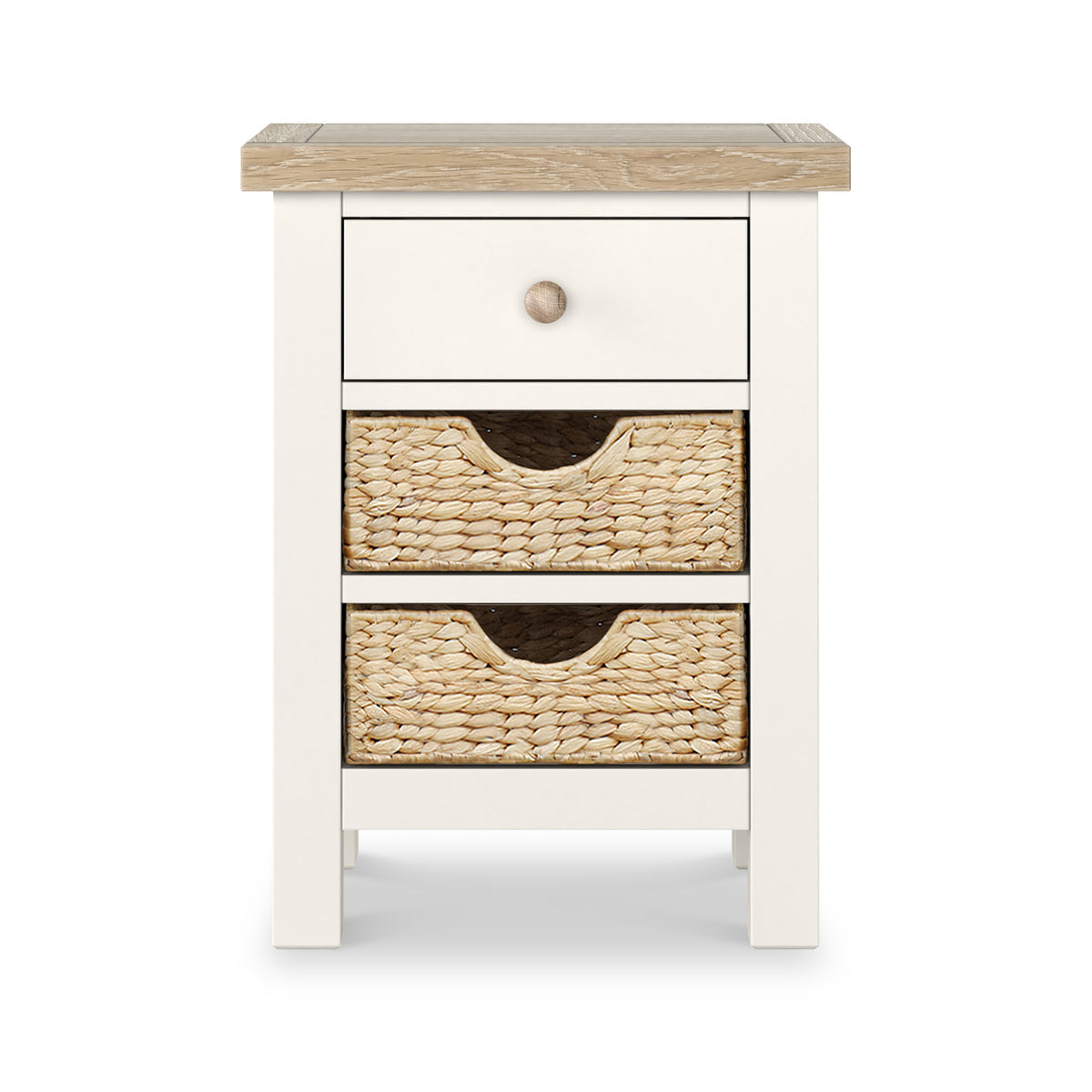 Farrow Basket 3 Drawer Bedside from Roseland Furniture