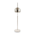 Feliciani Brushed Silver Metal and White Marble Floor Lamp