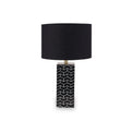 Elba Black and White Tessalated Square Resin Table Lamp