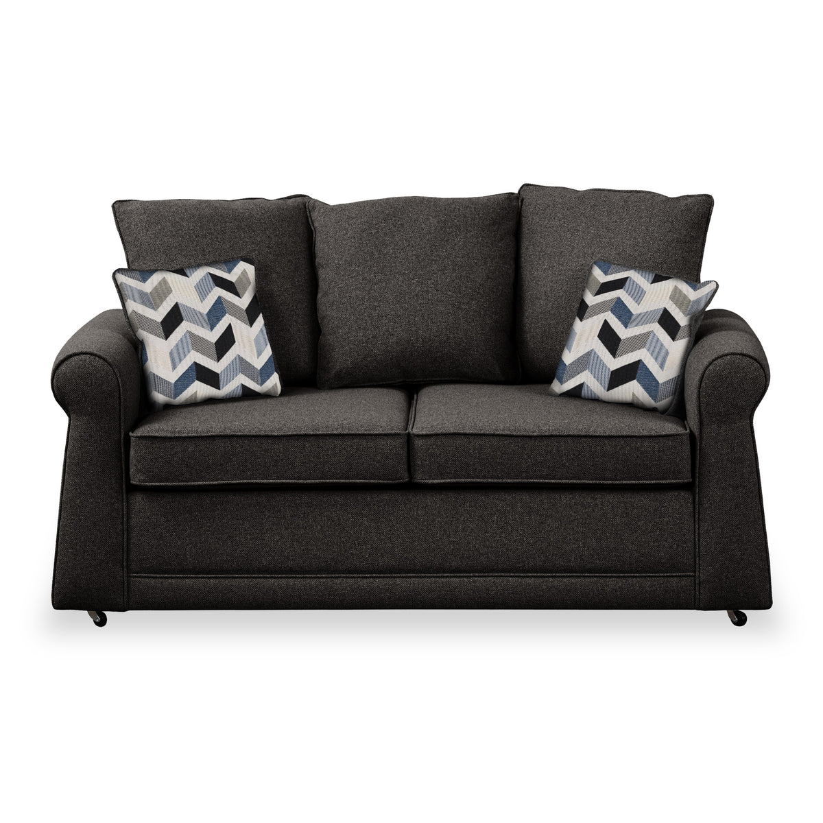 Broughton Faux Linen 2 Seater Sofabed with Denim Scatter Cushions from Roseland Furniture