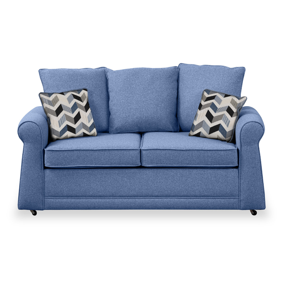 Broughton Denim Faux Linen 2 Seater Sofabed with Denim Scatter Cushions from Roseland Furniture