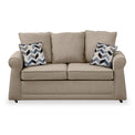 Broughton Oatmeal Faux Linen 2 Seater Sofabed with Denim Scatter Cushions from Roseland Furniture