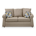 Broughton Oatmeal Faux Linen 2 Seater Sofabed with Mustard Scatter Cushions from Roseland Furniture