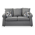 Broughton Silver Faux Linen 2 Seater Sofabed with Denim Scatter Cushions from Roseland Furniture