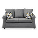 Broughton Silver Faux Linen 2 Seater Sofabed with Mustard Scatter Cushions from Roseland Furniture