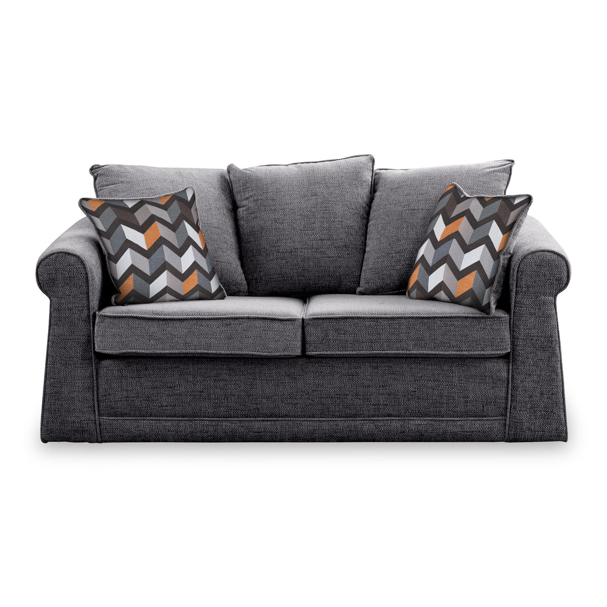 Branston Charcoal Soft Weave 2 Seater Sofabed with Charcoal Scatter Cushions from Roseland Furniture