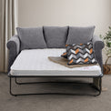 Branston Charcoal Soft Weave 2 Seater Sofabed with Charcoal Scatter Cushions from Roseland Furniture