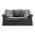 Branston Charcoal Soft Weave 2 Seater Sofabed with Denim Scatter Cushions from Roseland Furniture