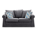 Branston Charcoal Soft Weave 2 Seater Sofabed with Blue Scatter Cushions from Roseland Furniture