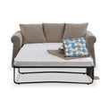 Branston Fawn Soft Weave 2 Seater Sofabed with Blue Scatter Cushions from Roseland Furniture