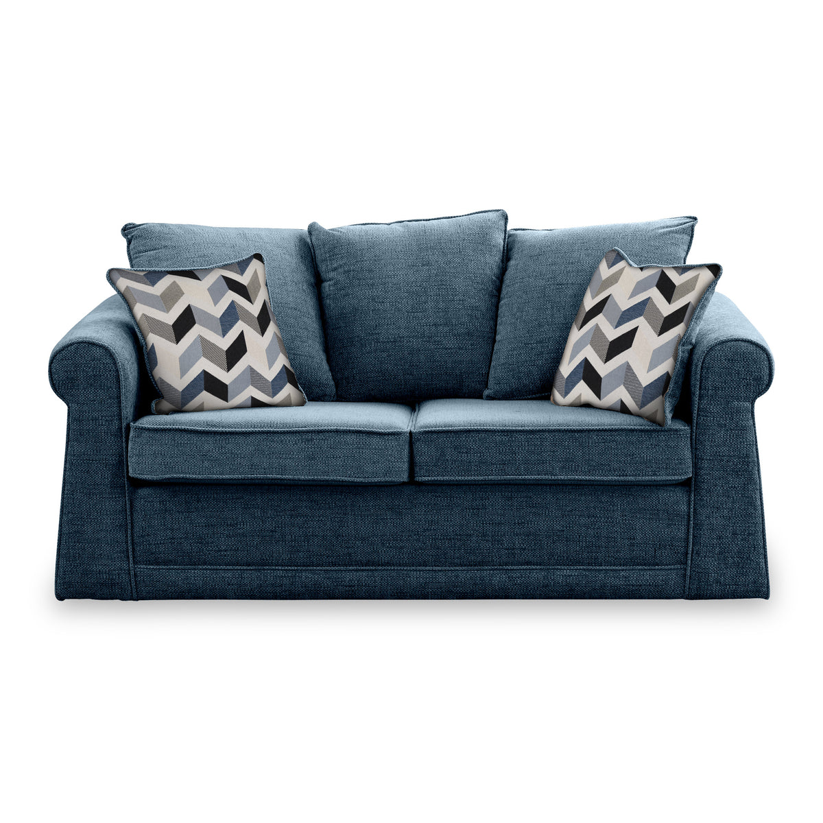 Branston Midnight Soft Weave 2 Seater Sofabed with Denim Scatter Cushions from Roseland Furniture