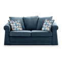 Branston Midnight Soft Weave 2 Seater Sofabed with Blue Scatter Cushions from Roseland Furniture