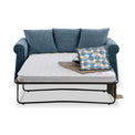Branston Midnight Soft Weave 2 Seater Sofabed with Blue Scatter Cushions from Roseland Furniture