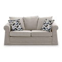 Branston Oatmeal Soft Weave 2 Seater Sofabed with Denim Scatter Cushions from Roseland Furniture