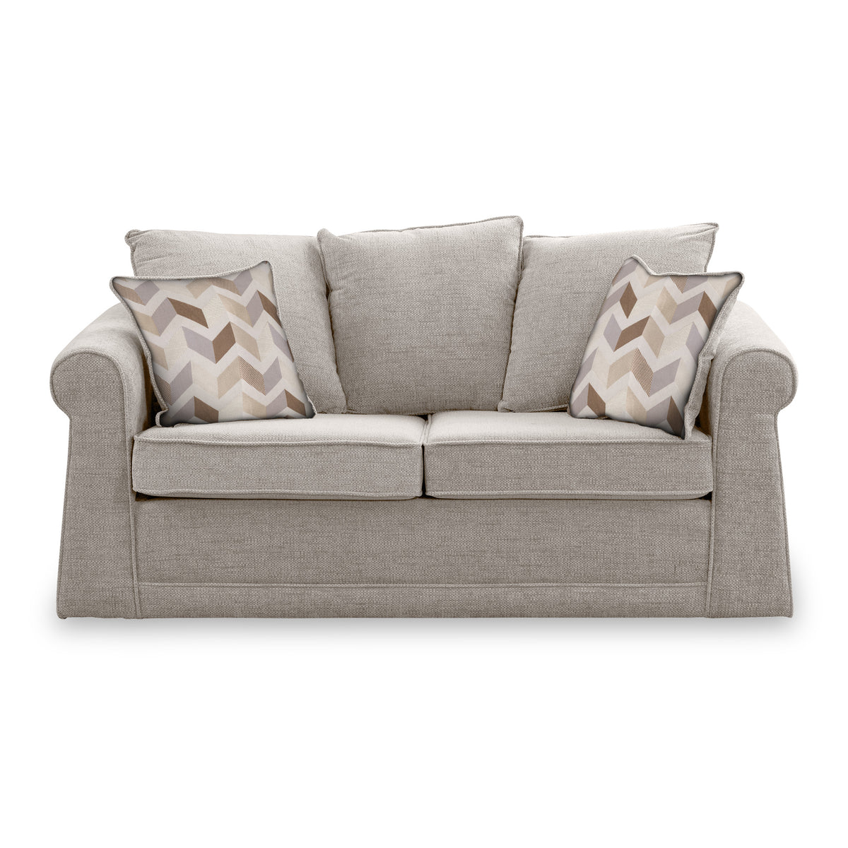 Branston Oatmeal Soft Weave 2 Seater Sofabed with Oatmeal Scatter Cushions from Roseland Furniture