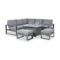Maze Amalfi Grey Small Outdoor Corner Dining with Square Fire Pit Table