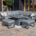 Maze Amalfi Grey Small Outdoor Corner Dining with Square Fire Pit Table from Roseland Furniture