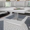 Amalfi White Small Corner Dining with Square Rising Table