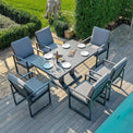 Maze Amalfi Grey 6 Seat Rectangular Dining Set with Rising Table