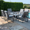 Maze Amalfi Grey 6 Seat Rectangular Garden Dining Set with Rising Table
