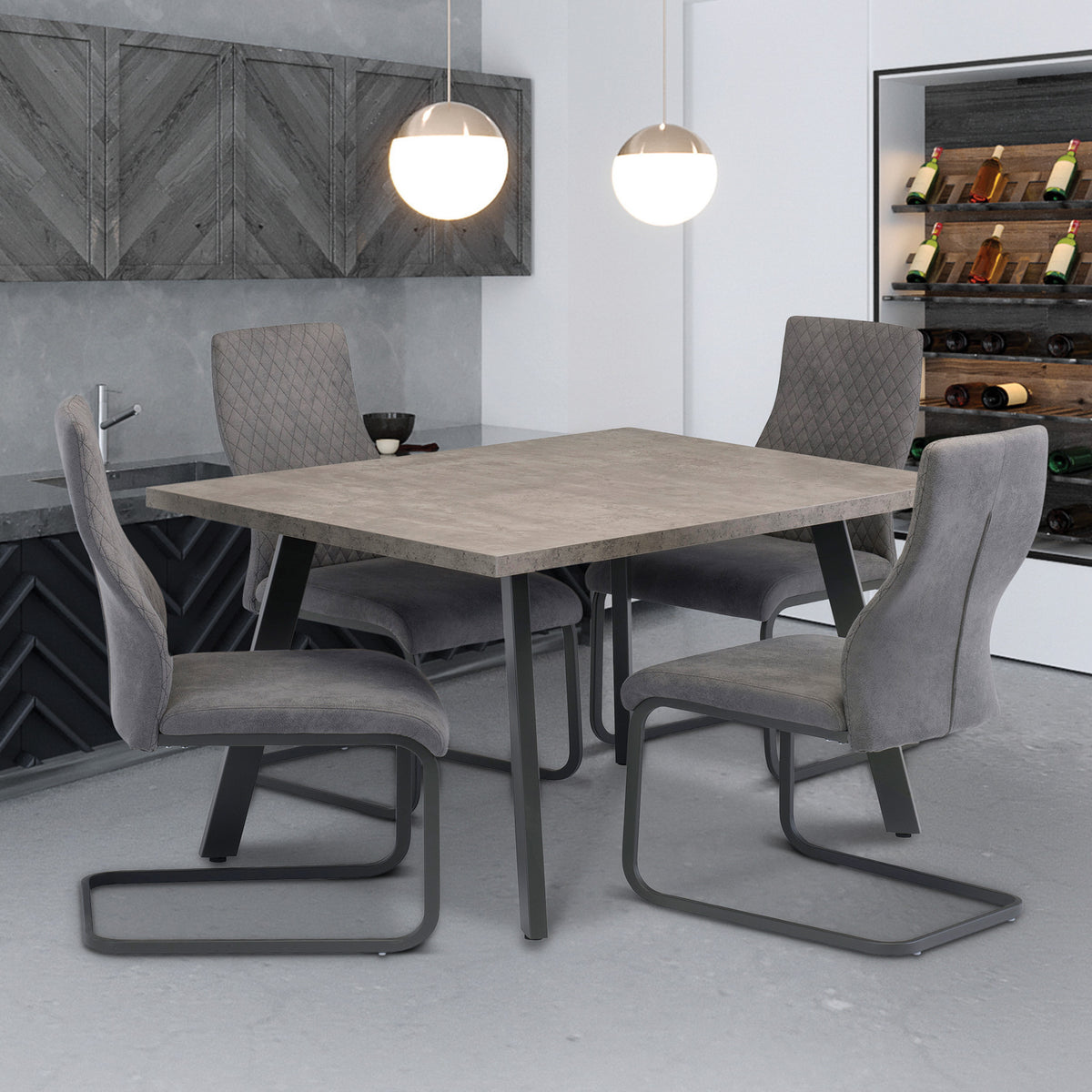 Parker Grey Concrete Effect 120cm Rectangular Dining Table from Roseland for dining room