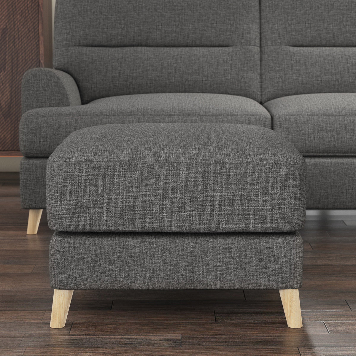 Foxton Charcoal Footstool from Roseland Furniture