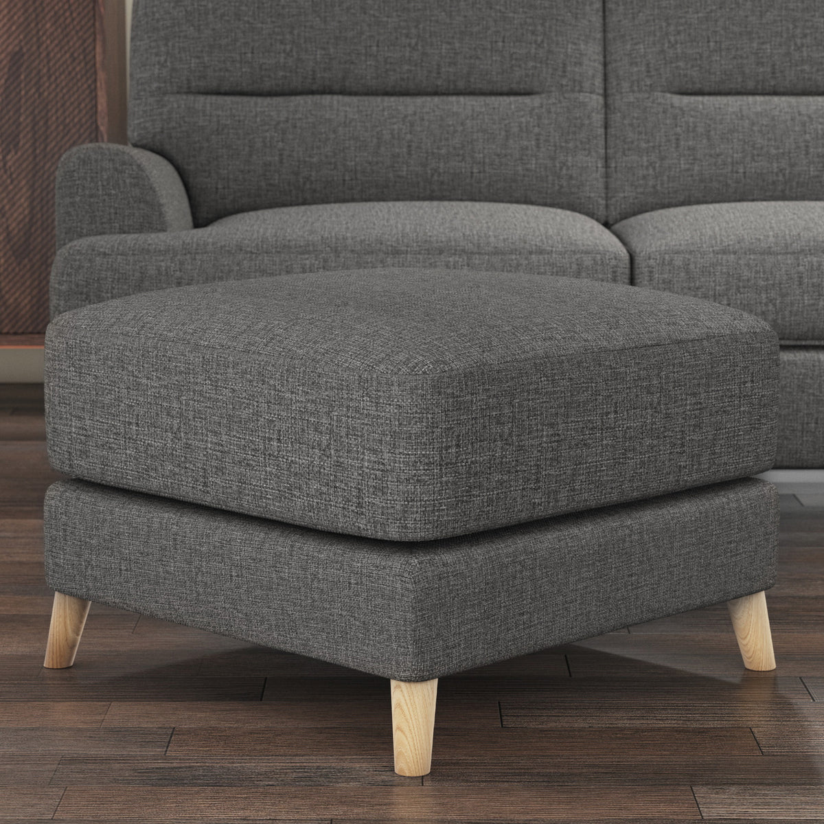 Foxton Charcoal Footstool from Roseland Furniture