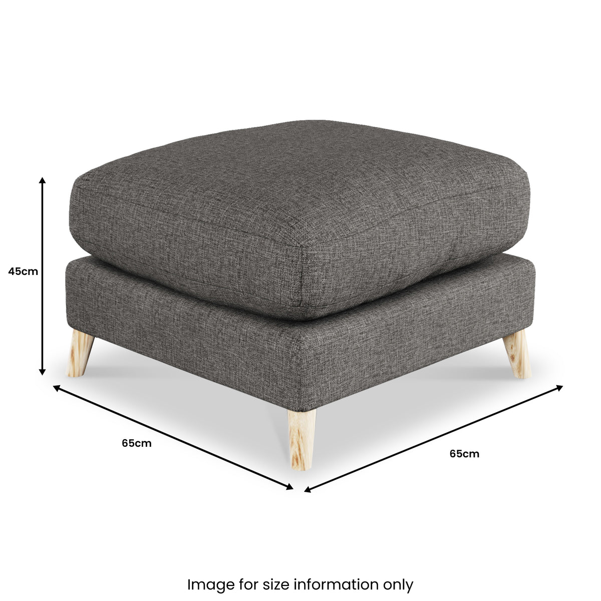 Foxton Charcoal Footstool dimensions